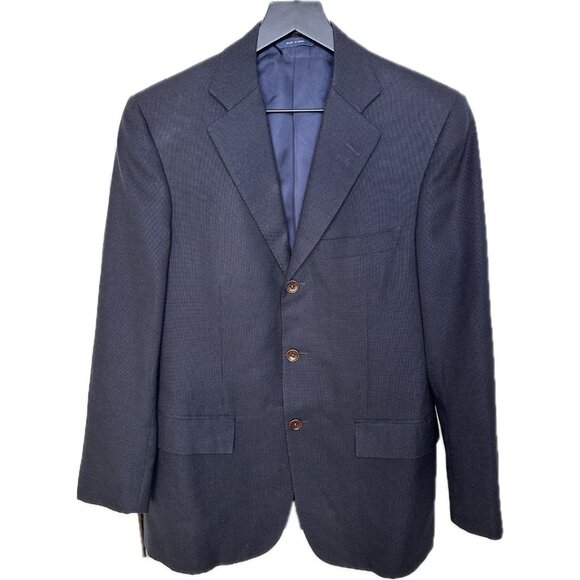 Brooks Brothers 1818 Regent Mens Navy Blue 3 Button Suit Jacket Wool Blazer 38R - Picture 1 of 10